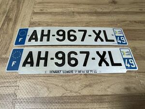  France. number plate, front after pair set! the truth thing, valuable . pair.!! love car Renault optimum.!!