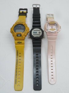 3本セット★CASIO DW-6900/DW-6100/BG-27 腕時計 G-SHOCK/Baby-G クォーツ アナログ デジタル カシオ Gショック ベビーG USED 86994★！！