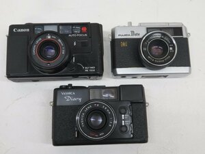 3台セット★Canon/FUJICA/YASHICA AF35R/DATE/Diary コンパクトフィルムカメラ キャノン フジカ ヤシカ USED 87645★！！