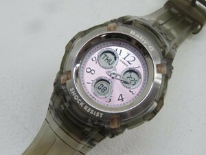 ◎CASIO BG-1500J Baby-G 腕時計 フェイスピンク クォーツ アナデジ 2針 カシオ 電池交換済み 87875◎！！
