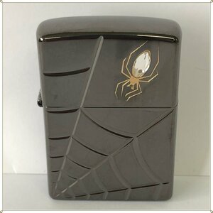 ○ 未着火 Zippo ライター 2009年製 メタルブラウン スパイダー ジッポー