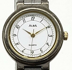 C312-CH3-114◎SEIKO セイコー ALBA アルバ V251-0240 シルバー レディース腕時計 クオーツ 3針 ホワイト文字盤④