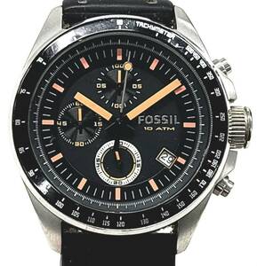 B304-W11-218◎FOSSIL フォッシル DECKER デッカー CH-2647 メンズ腕時計 クォーツ 3針 デイト ラバーベルト ブラック文字盤④