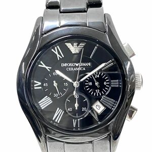 B023-U020-2000 ◎ EMPORIO ARMANI エンポリオ アルマーニ メンズ 腕時計 AR-1400 クロノグラフ デイト ブラック クォーツ ①