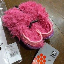 新品タグ付 クロックス crocs シング thing C10 17,5cm フクシアサンダル もしょもしょ可愛い_画像6