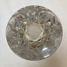 GXL9995 BOHEMIAN GLASS ボヘミアングラス クリスタル 花瓶 フラワーベース インテリア 口径約15.6cm H 24cm 重さ2300g 現状品　1109_画像10