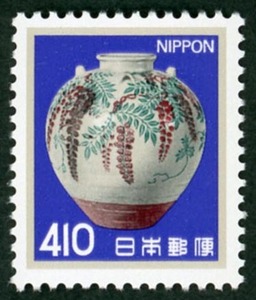 19575A7◆文茶壺 つぼ410円 単★4日 美品 色絵藤花文茶壷