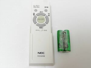 新品 NEC LED シーリングライト用 リモコン RE0208　電池とネジ付き　ホタルクス HotaluX 　送料210円　971