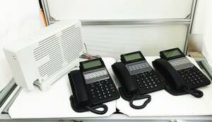 NTT αA1 主装置 A1-MES-(1) 電話機 A1-(18)STEL-(2)(K)x3台セット ビジネスフォン ビジホン A1-10SU-(1) 即納 返品保証付【H23110114】
