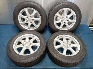 ★8-8.5分山★21年製★ HANKOOK iZ2A 195/65R15　社外ホイール 15×6J +50 5H-114.3 4本セット スタッドレス ノア・ヴォクシー等　A1083