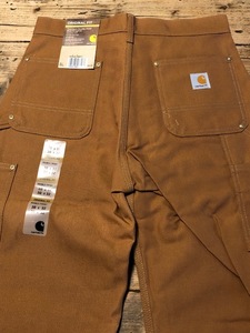 新品 未使用 セール カーハート Carhartt ダック ダブルニーペインター 茶 B01 BRN 30X32 Made in USA アメリカワーク アウトドア バイカー