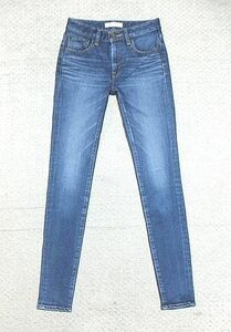 極上:マウジー.リバース スキニー デニム 23(010CSA12/WF Rebirth embroidery SKINNY/ストレッチ/チェーンステッチ/W64H80股下72/パウダー)