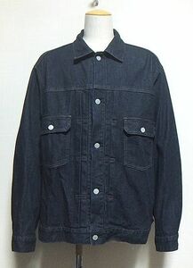 新品同様:UNIQLO(ユニクロ).セカンド タイプ デニム ジャケット 4XL(Gジャン/ビッグサイズ/ストレッチ入/肩55幅73丈72/levis 2nd type)