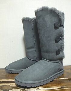 未使用:UGG(アグ).リアルムートンレザー ロング ブーツ 27(レディース/1873/Bailey Button Triplet/ベイリーボタン/羊毛革/Classic Tall)