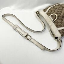 【美品】 正規品 GUCCI グッチ GGキャンバス ショルダーバッグ アビー 白 ホワイト ベージュ ゴールド金具 肩掛け 斜め掛け ポシェット_画像8