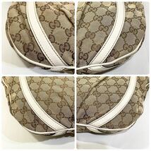 【美品】 正規品 GUCCI グッチ GGキャンバス ショルダーバッグ アビー 白 ホワイト ベージュ ゴールド金具 肩掛け 斜め掛け ポシェット_画像6