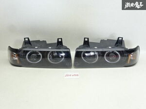 売り切り メーカー不明 社外 BMW E36 3シリーズ ハロゲン ヘッドライト ランプ 左右 KS-BM058 イカリング付 点灯不良品 訳有品 即納 棚19-4
