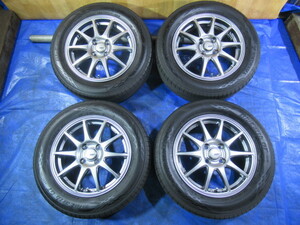 激安即決！美品 ABELIA 15-5.5J 4H/100 ET50 + YOKOHAMA 185/65R15 2021年製 中古4本 フリード フリードスパイク ハイブリット！T007662