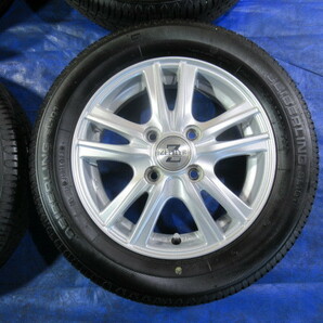 激安即決！ZEPEYR 13-4B 4H/100 ET42 ＋BRIDGESTONE 155/65R13 2022年製 中古4本 ワゴンR ラパン アルト セルボ パレット ミラ T007679の画像6