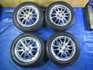 激安即決！WORK PROMISING 15-5.5J 4H/100 ET43 + BRIDGESTONE 175/65R15 中古4本！スペイド アクア ヴィッツ キューブ 等！T007697