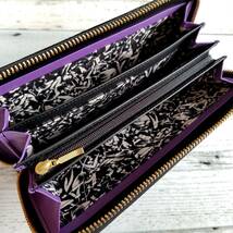 フローラ♪【送料無料】新品◇ANNA SUI アナスイ◇本革 ラウンド長財布/ラウンドファスナー長財布 ブラック 黒＊フラワープリント_画像5