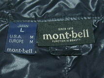 1円～！mont-bell モンベル ブランド英字刺繍ライトダウンジャケット(L)ダウン90％ フェザー10％_画像8