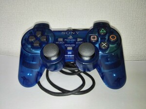 【分解洗浄済】純正品 PS2 プレステ2 コントローラ オーシャンブルー クリアブルー DUALSHOCK2 Playstation2 ANALOG CONTROLLER Clear Blue