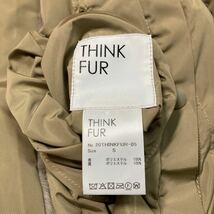 Y送料無料796【THINK FUR シンク ファー】ノーカラー リバーシブル コート エコファー ベージュ系 SIZE S_画像10