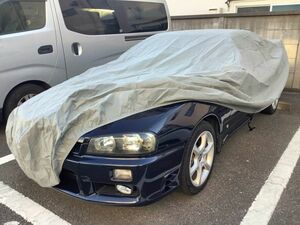 スカイラインR34に！高品質ボディカバー！裏起毛・高撥水・良通気のプレミアムカーカバー！装着簡単な車カバー