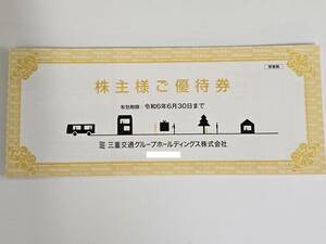 三重交通グループホールディングス　株主優待券　１冊　有効期限：令和６年６月３０日まで