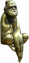 ミニ 可愛い 達磨大師坐像 真鍮製 達磨像 置物・オブジェ 小 4.3x2x1.4cm 伝統工芸 金運隆盛 風水達磨 神像 仏教美術品_画像1