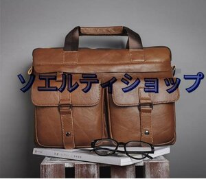 特売！本革 牛革 クロスボディ ショルダーバッグ メンズ ブリーフケース ビジネス 男性 バッグ