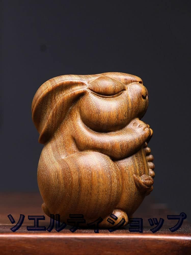 ¡Venta especial! Porepore productos animales conejo zodiaco conejo hecho a mano adorno tallado en madera hecho a mano, Escultura, objeto, escultura oriental, otros