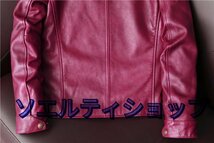 希少色 羊革 シープスキン レザージャケット 革ジャン メンズファッション シングルライダース バイクレザー 本革 ビッグサイズ S～5XL_画像10