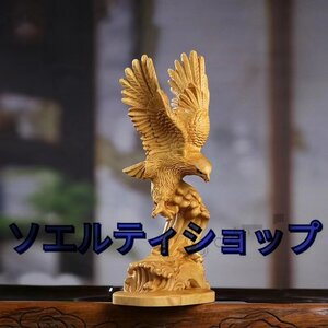 極美品 ★木彫りの鳥の動物の彫刻の装飾的な小さな像のアンティークの手工芸品の部屋のデスクトップのオフィスのディスプレイの装飾