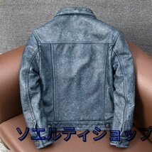 希少色 レザージャケット 牛革 シングルライダース 本革 革ジャン カウハイド カーコート バイクジャケット メンズファッション S～5XL_画像3