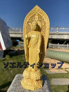 極上品◆黄楊木精彫釈迦置物実木彫刻大日如来居間仏堂装飾工芸品