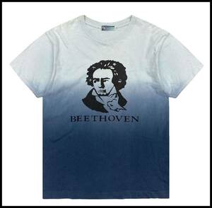 APE エイプ 猿顏 サル顔 BEETHOVEN ベートーベン ロゴ プリント ムラ染め 総柄 グラデーション Tシャツ カットソー L Archive アーカイブ