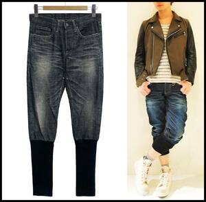 glamb グラム swan denim USED ダメージ ヴィンテージ 加工 ロング 裾リブ ジョッパーズ ジョガー サルエル スワン デニム パンツ 1