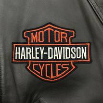 HARLEY DAVIDSON ハーレーダビッドソン 80s ヴィンテージ イーグル ロゴ 刺繍 ワッペン MA-1 フライト レザー ジャケット ライダース 黒 L_画像7