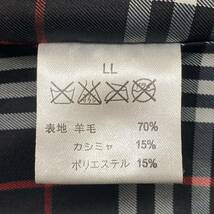 ★国内正規品★ BURBERRY BLACK LABEL バーバリー ロゴ 刺繍 ブラックレーベル 裏地 チェック 羊毛 ウール メルトン カシミヤ コート LL_画像8