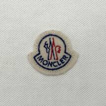 ★国内正規品★ MONCLER モンクレール Slim Fit スリムフィット ロゴ ワッペン 刺繍 ライン 切替 半袖 鹿の子 ポロシャツ カットソー 白 S_画像5