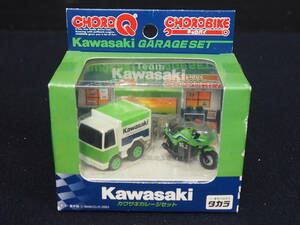 ☆チョロバイ【カワサキ ガレージセット】Team KAWASAKI 外箱入 KAWASAKI GARAGE SET チョロバイ CHOROBIKE チョロQ タカラ バイク