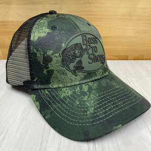 全米最大級のアウトドアブランド TrueTimberコラボ Bass Pro Shops 迷彩 Camo カモフラージュ スナップバックキャップ ラバーロゴ(Bps18)