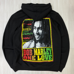 ロサンゼルス発 【3XL】 CreateX5 ボブマーリー BOB MARLEY グラフィック プルオーバー パーカー 黒 レゲエ ラスタ ONE LOVE ワンラブ