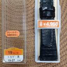 トカゲ　リザード　19㎜　19ミリ　バンド　ベルト　黒色　バネ棒付　￥4,950(税込)　防水　抗菌防臭_画像1