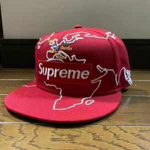 激レア 新品 supreme Worldwide BOX LOGO NEW ERA HAT CAP REDビーニー NIKE aw fw ss 23 true religion stussy KITH COOGI stussy S