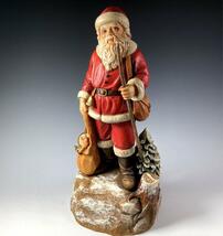 アンリ人形　大型 サンタ　サンタクロース 高さ25cm！　サイン入り　木彫人形　イタリア製★クリスマス_画像1