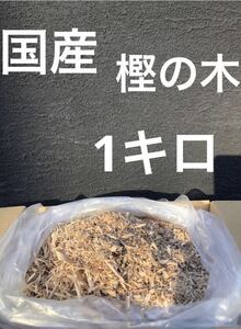 国産無垢材　樫の木　樫木　おがくず　昆虫　床材　樫の木オンリー　１キロ　送料無料　即決