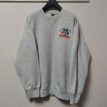 90年代 メキシコ製 FRUIT OF THE LOOM 刺繍 マーシャルアイランド スウェット 長袖 プルオーバー グレー XL ビンテージ 古着 05K1402mel_画像1